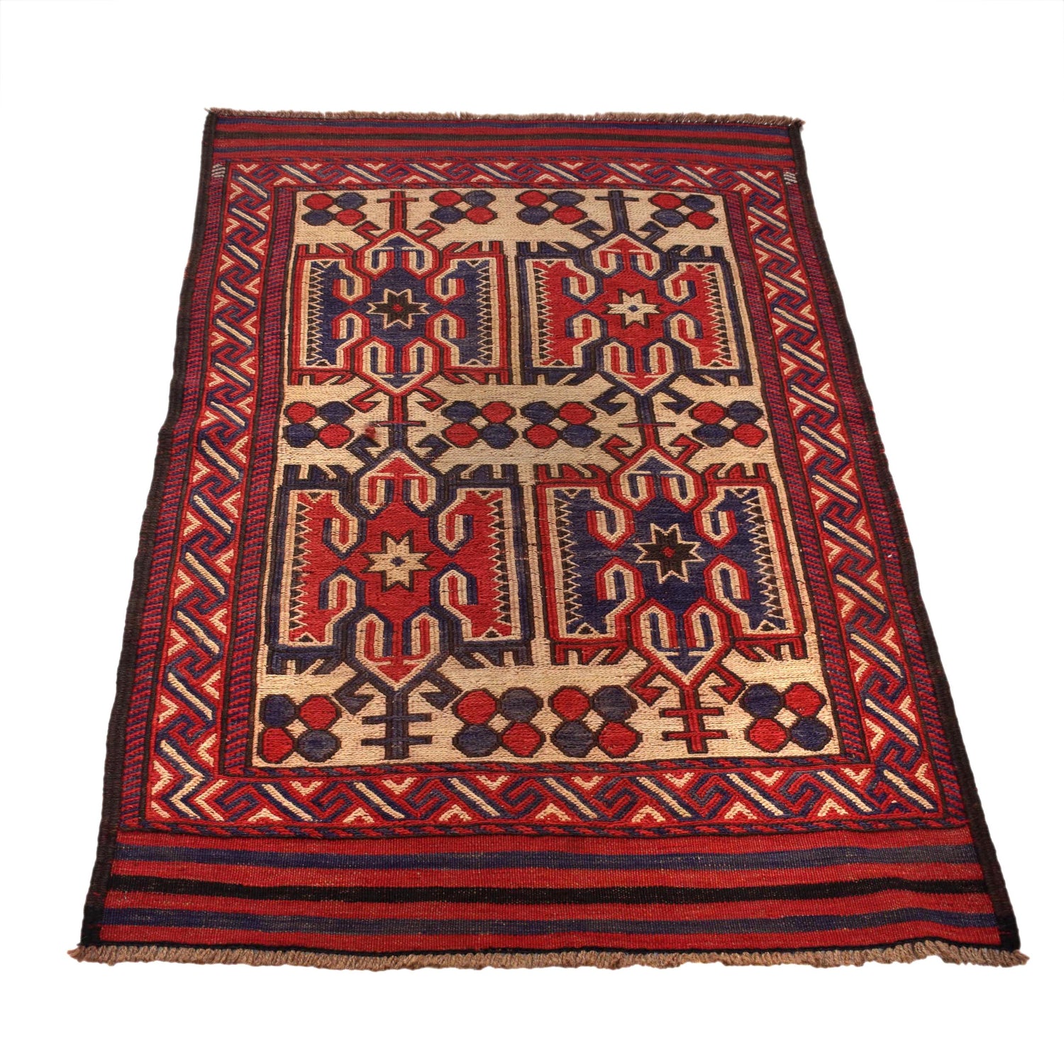 Handmade Flatweave Kilim 2' 10" x 4' 8" (ft) - No. 3962