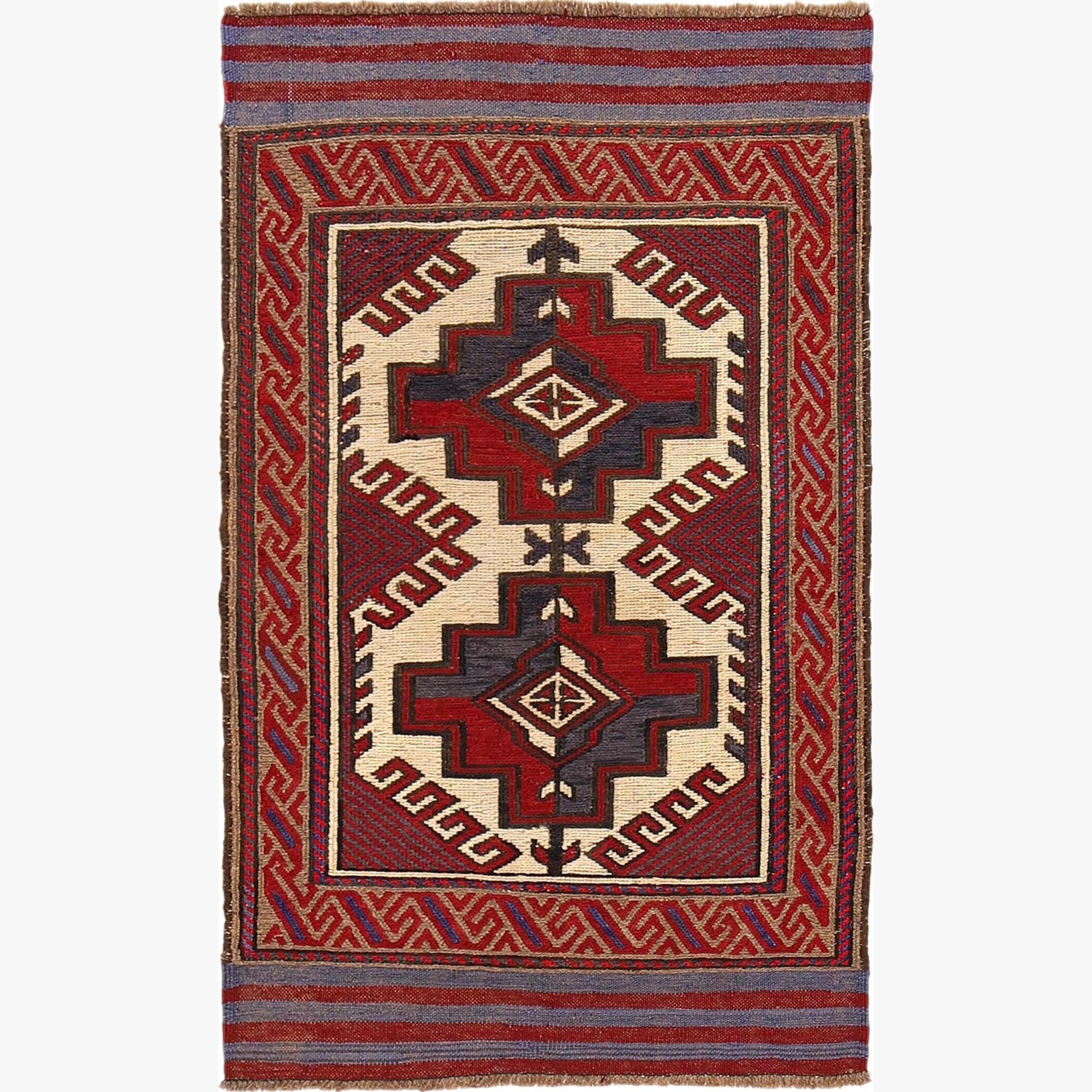 Handmade Flatweave Kilim 2' 9" x 4' 7" (ft) - No. 3964