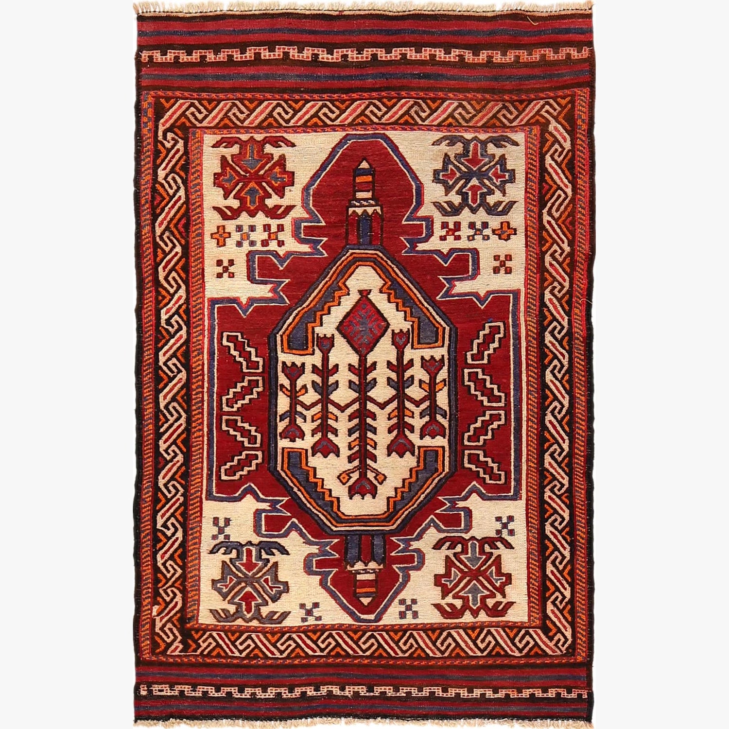 Handmade Flatweave Kilim 2' 10" x 4' 4" (ft) - No. 3966
