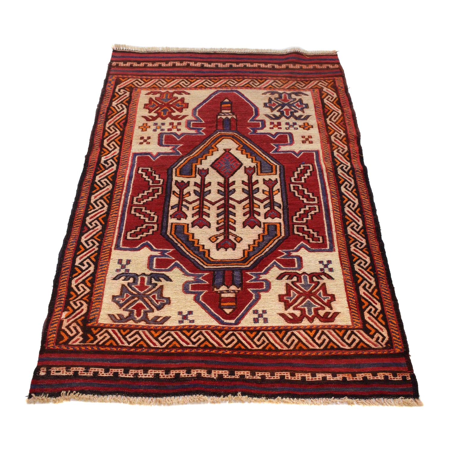 Handmade Flatweave Kilim 2' 10" x 4' 4" (ft) - No. 3966