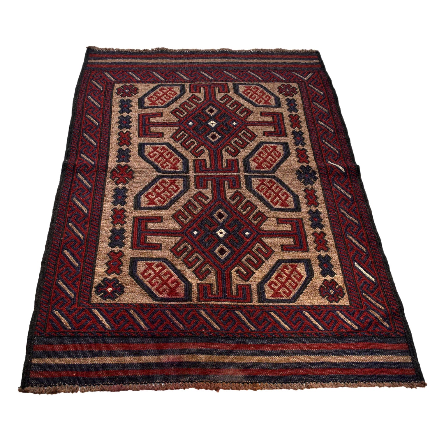 Hand Knotted Vintage Kilim 3' 0" x 4' 8" (ft) - No. 3984
