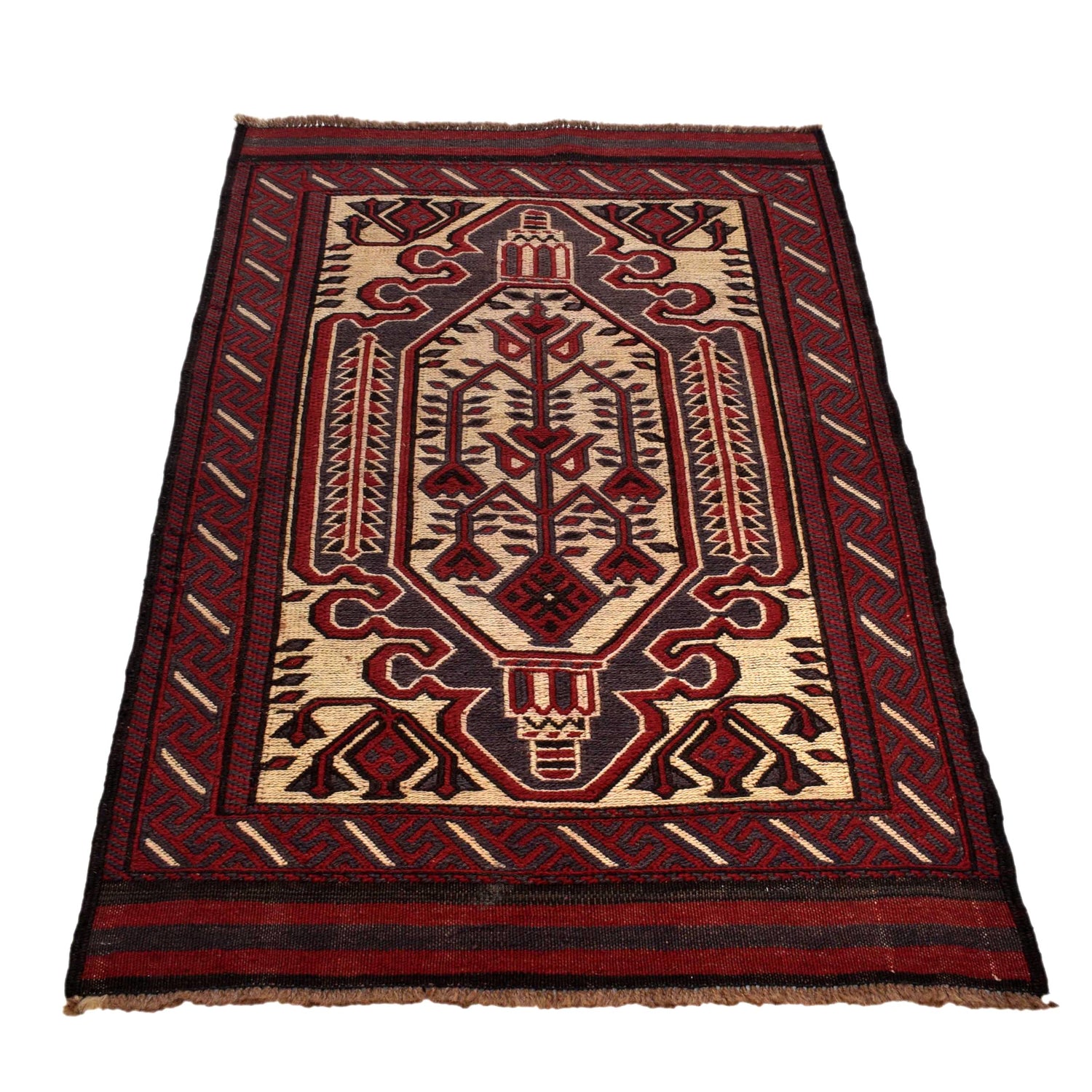 Hand Knotted Vintage Kilim 3' 0" x 4' 8" (ft) - No. 3985