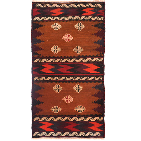 Orange Table Sheet Kelim 2' 7 x 4' 9 (ft) - No. 4017