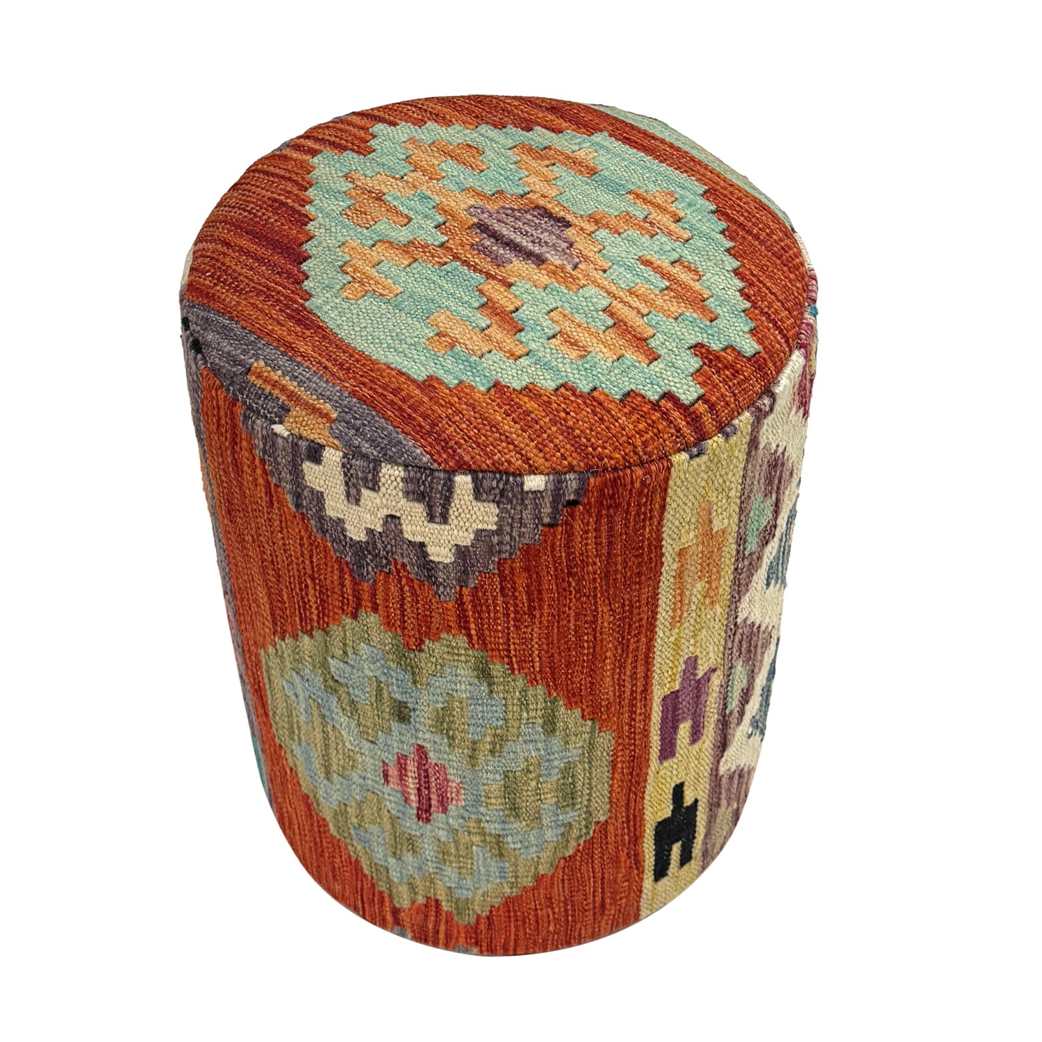 Kilim Round Stool - Traditional Seating 1' 2" x 1' 5" (ft) - No. AL5