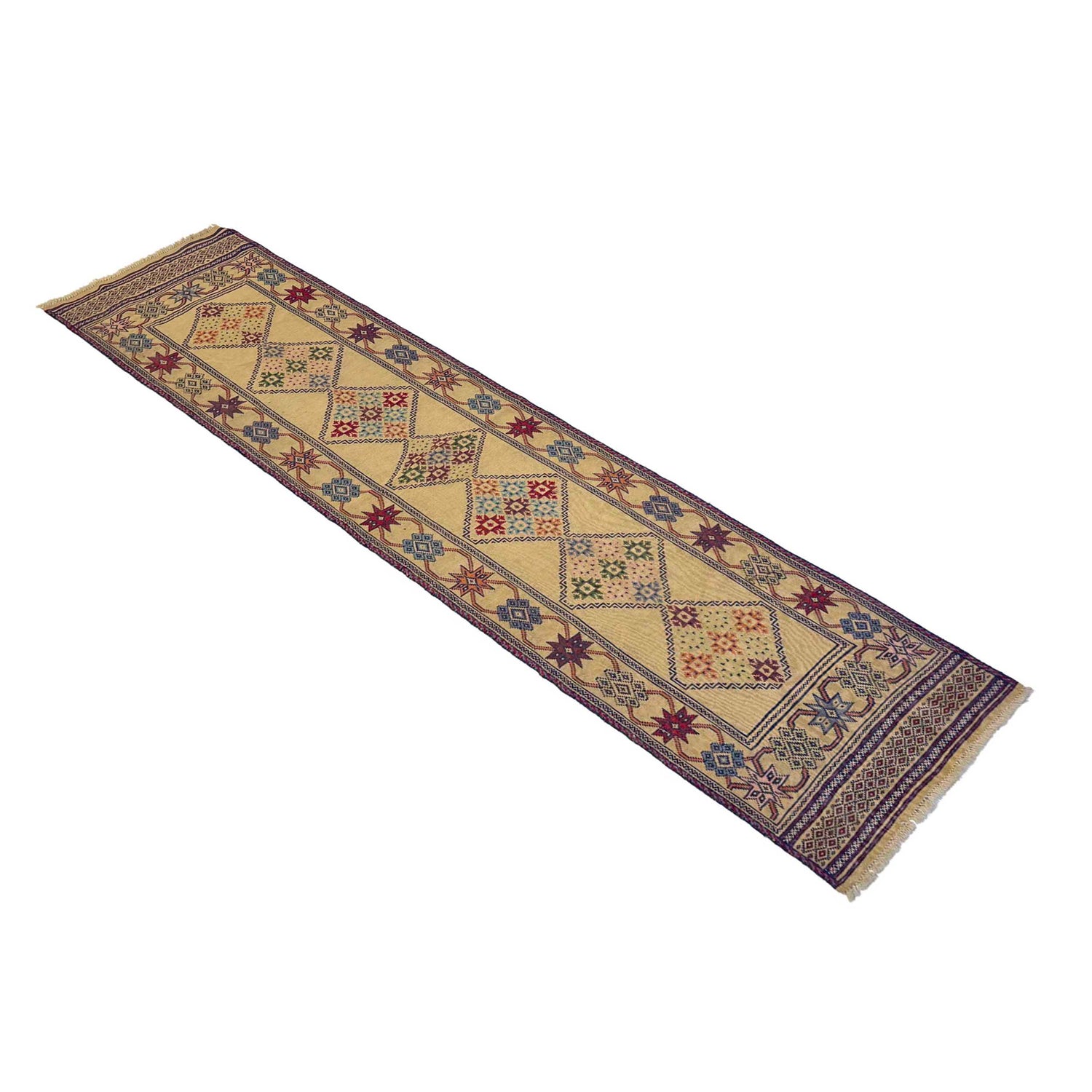 Handmade Flatweave Dhurrie Runner 2' 7" x 9' 11" (ft) - No. 7466