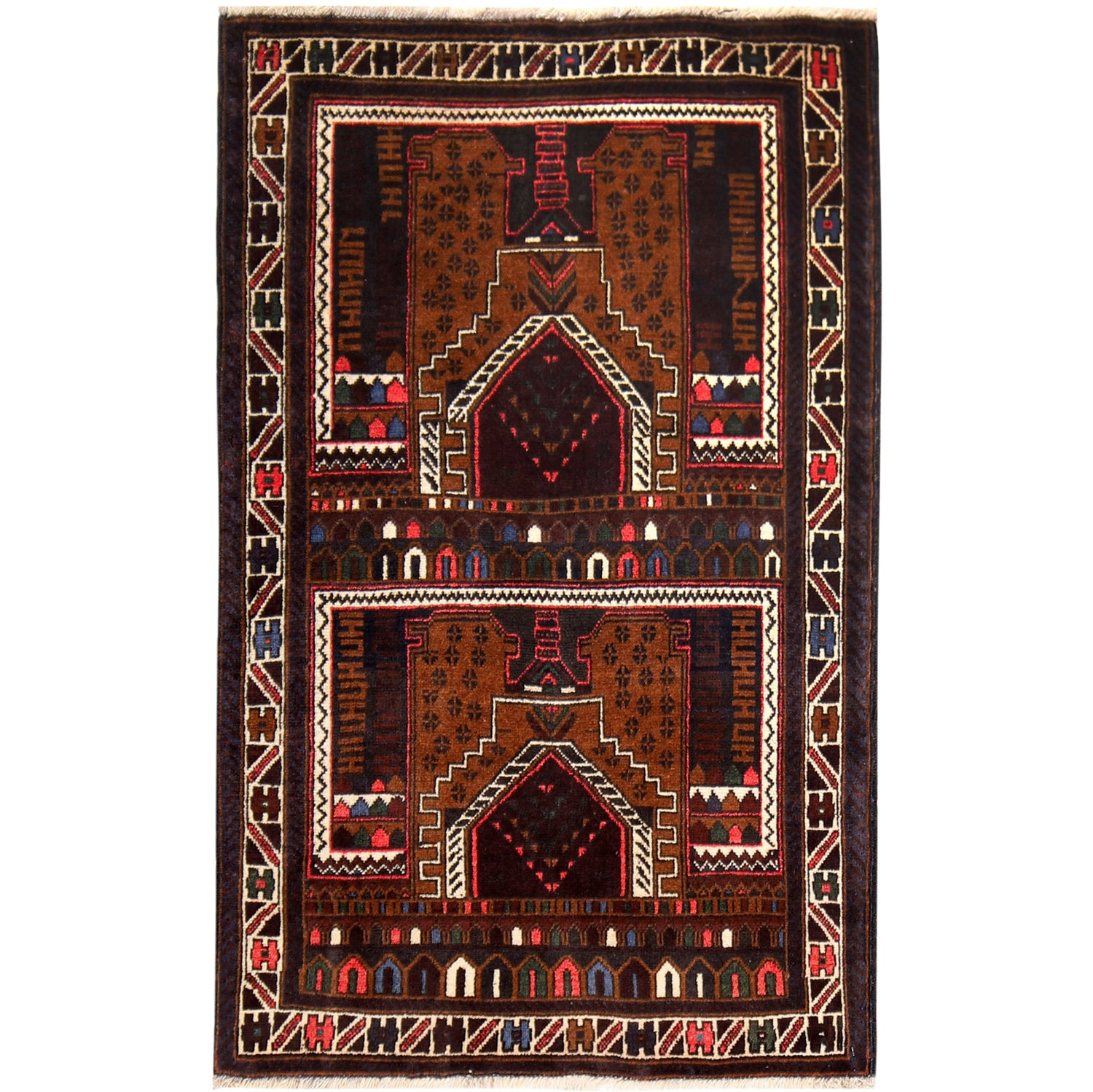 Prayer mat 2' 7 x 4' 5 (ft) - No. 7898