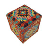 Kilim Square Stool for Living Room 1' 3" x 1' 3" (ft) - No. AL7