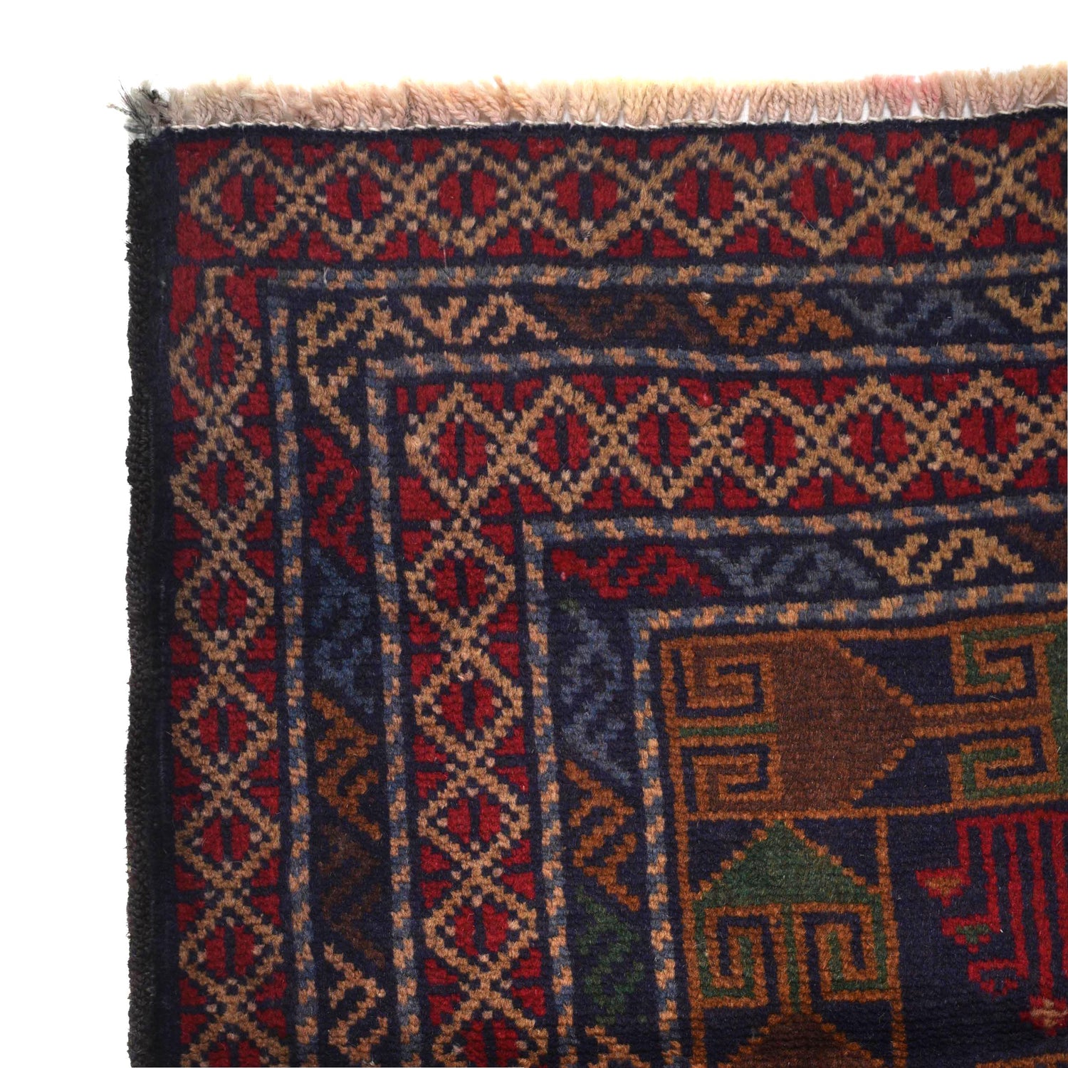 Hand Knotted Vintage Baluchi Runner 3' 2" x 8' 8" (ft) - No. AL872