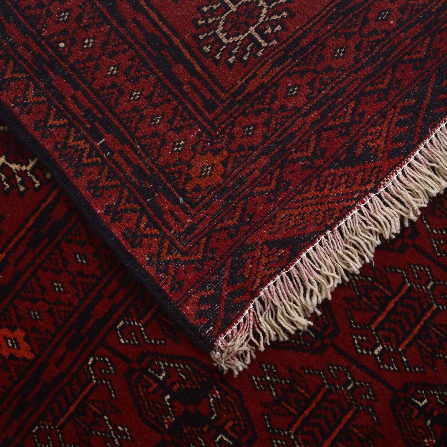 Hand Knotted Bokhara Wool Carpet 3' 11" x 5' 11" (ft) - No. 9034