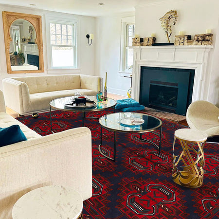 Hand Knotted Baluchi Rug 6' 7" x 9' 9" (ft) - No. 9171