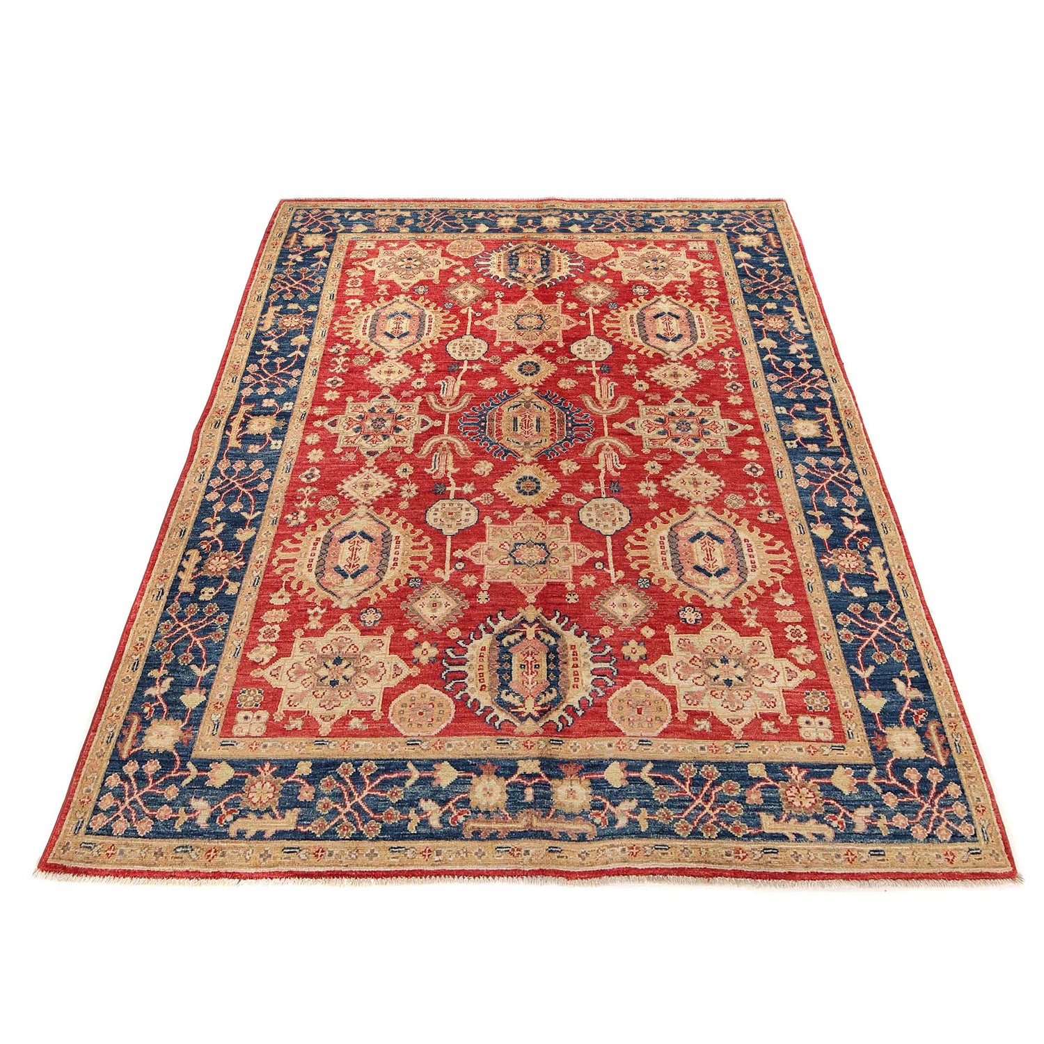 Hand Knotted Persian Design Heriz Rug 4' 9" x 6' 7" (ft) - No. 9475