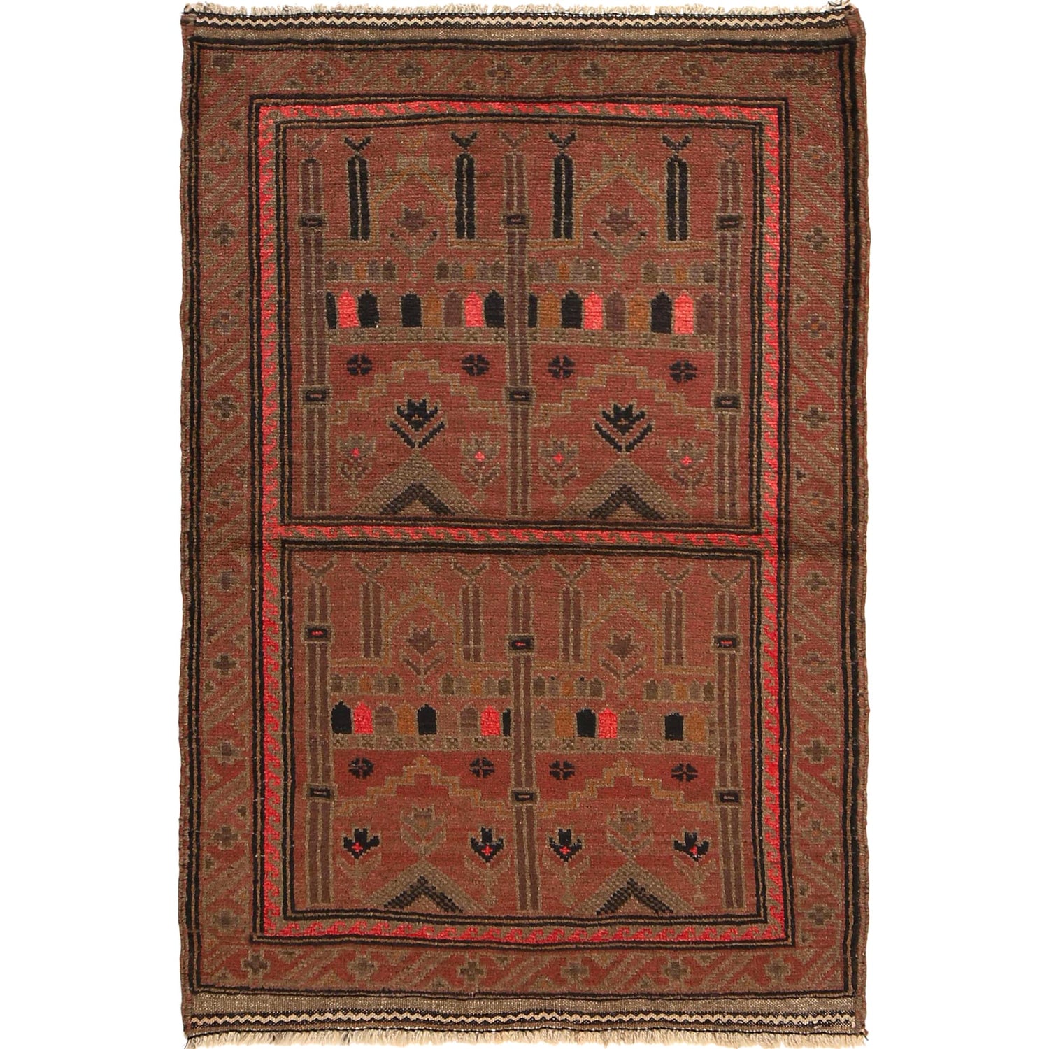 Overdye Prayer Rug 2' 9 x 4' 2 (ft) - No. B16233