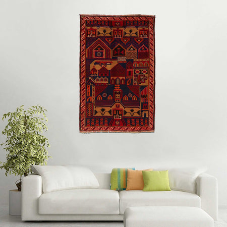 Small Prayer Rug 3' 1" x 4' 8" (ft) - No. B17878