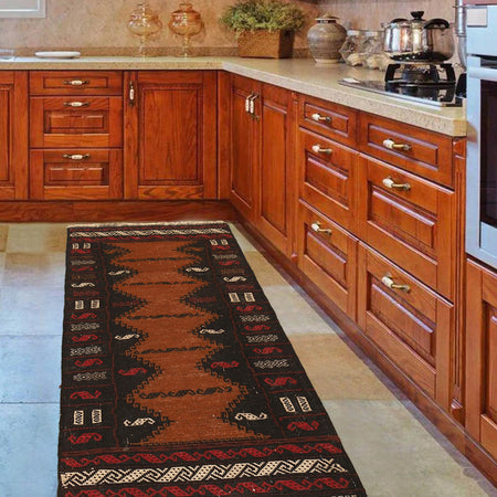 Flat Weave Kilim Runner 2' 2" x 4' 5" (ft) - No. B21331