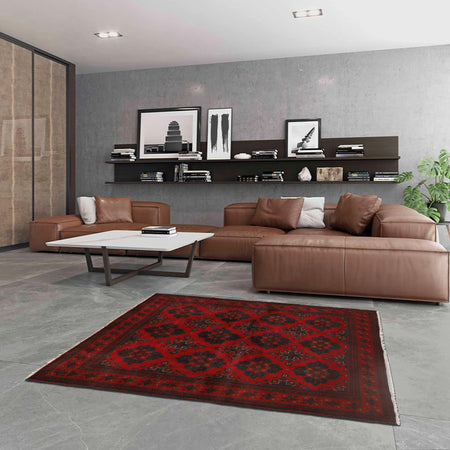 Red Khal Mohammadi Rug 4' 8 x 6' 4 (ft) - No. B21446