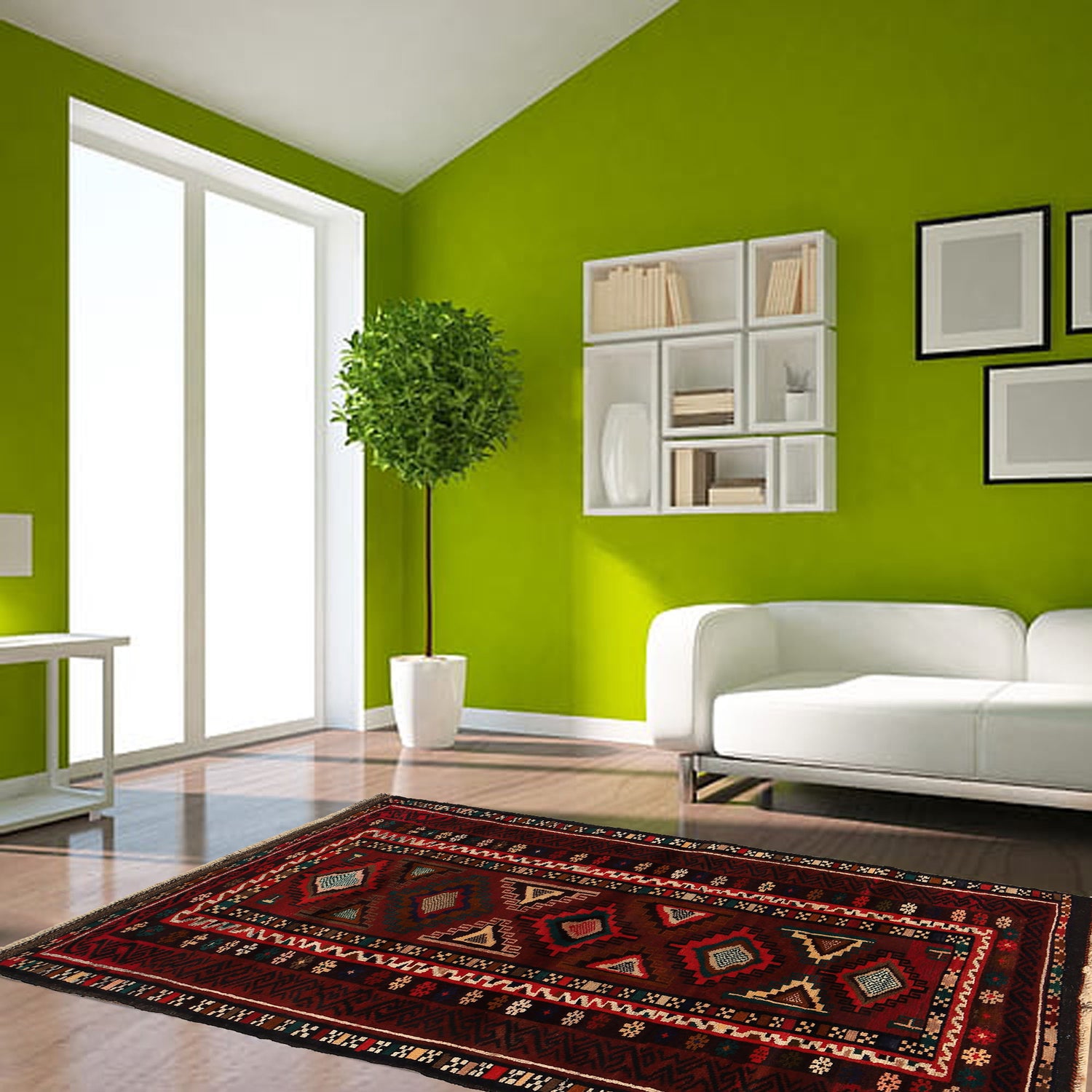 Hand Knotted Baluchi Rug 3' 5 x 6' 0 (ft) - No. B22630