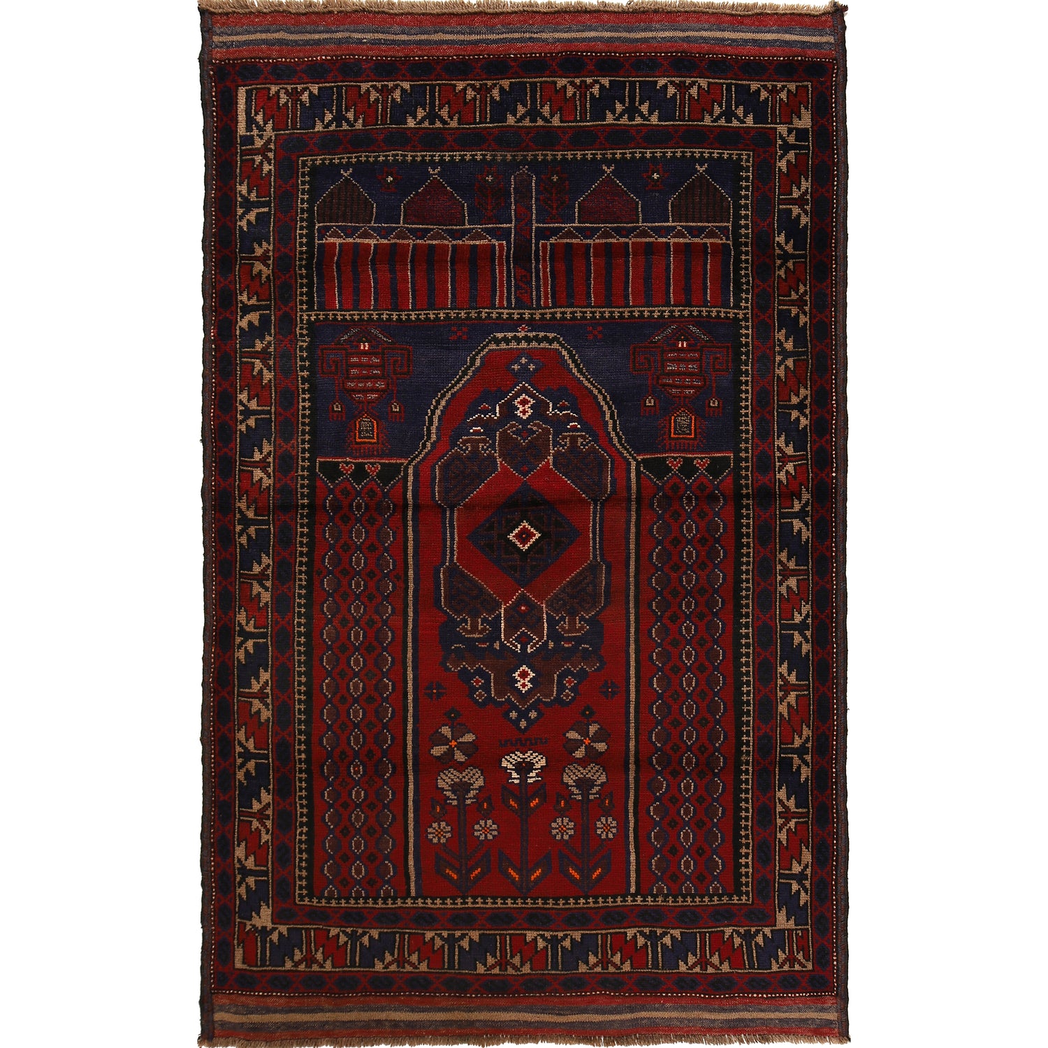 Traditional Baloch Rug 4' 5 x 7' 1 (ft) - No. B22901
