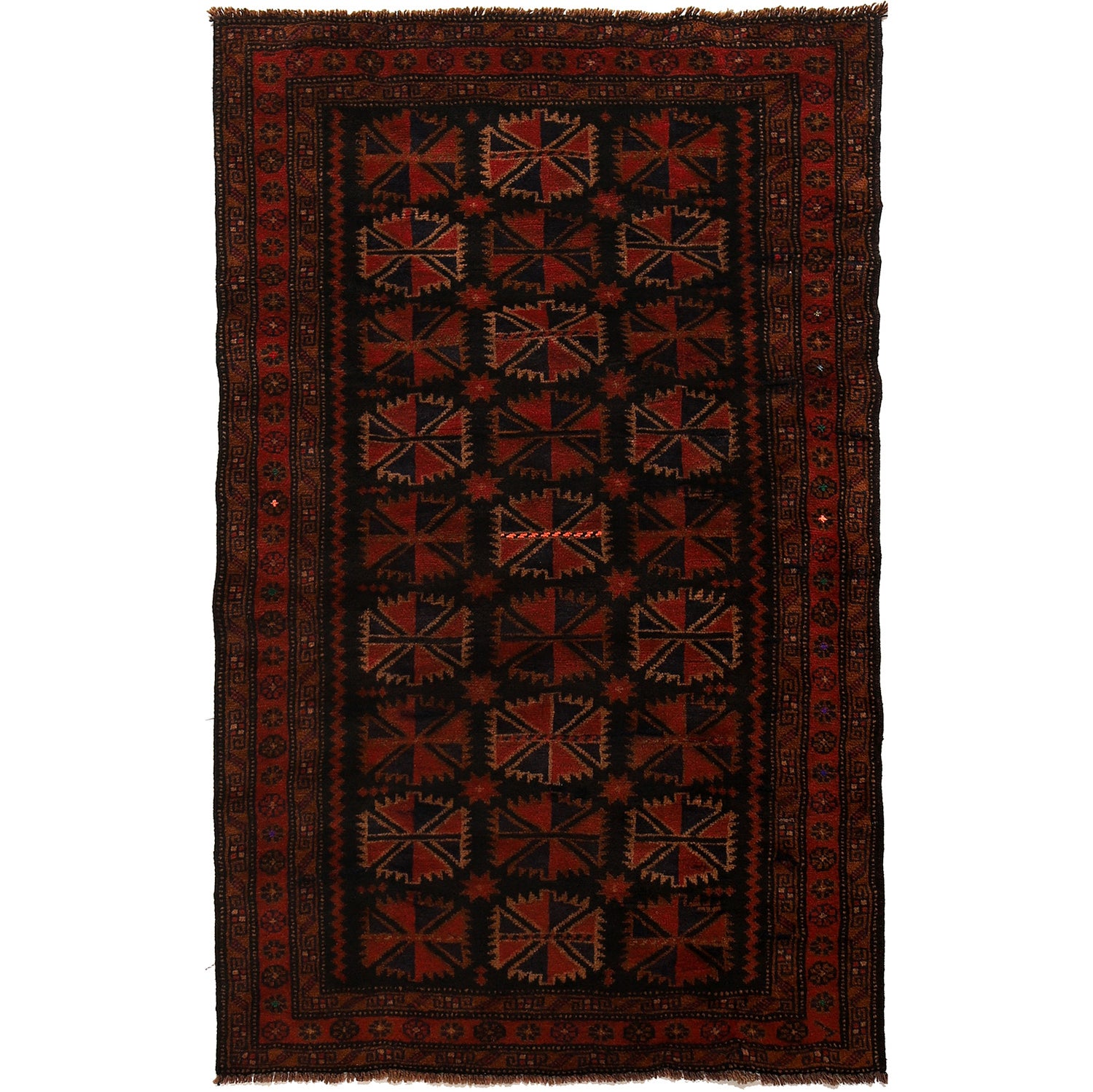 Tribal Baloch Rug 3' 6 x 5' 9 (ft) - No. B24431