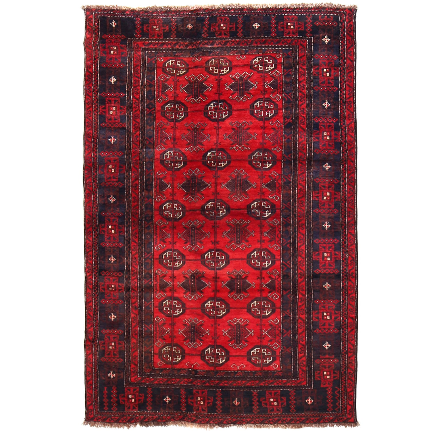 Red Color Baluchi Rug 3' 8 x 6' 0 (ft) - No. B26777