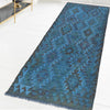 Blue Color Overdyed Kelim Runner 2' 11" x 6' 2" (ft) - No. B29191