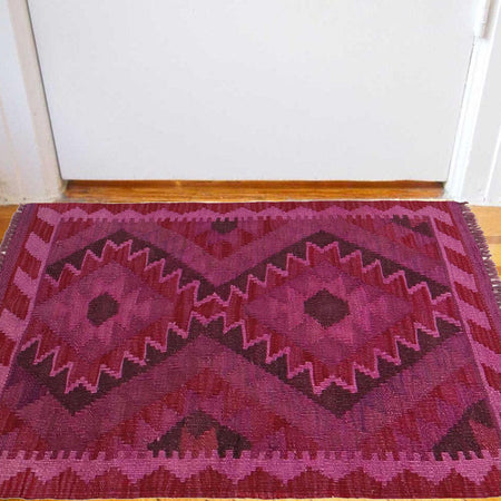 Purple Color Overdyed Kelim 1' 10" x 2' 9" (ft) - No. B29207