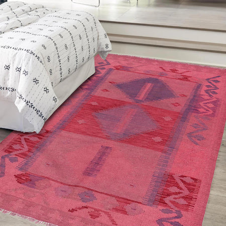 Handmade Overdyed Kilim 3' 7" x 5' 1" (ft) - No. B29232