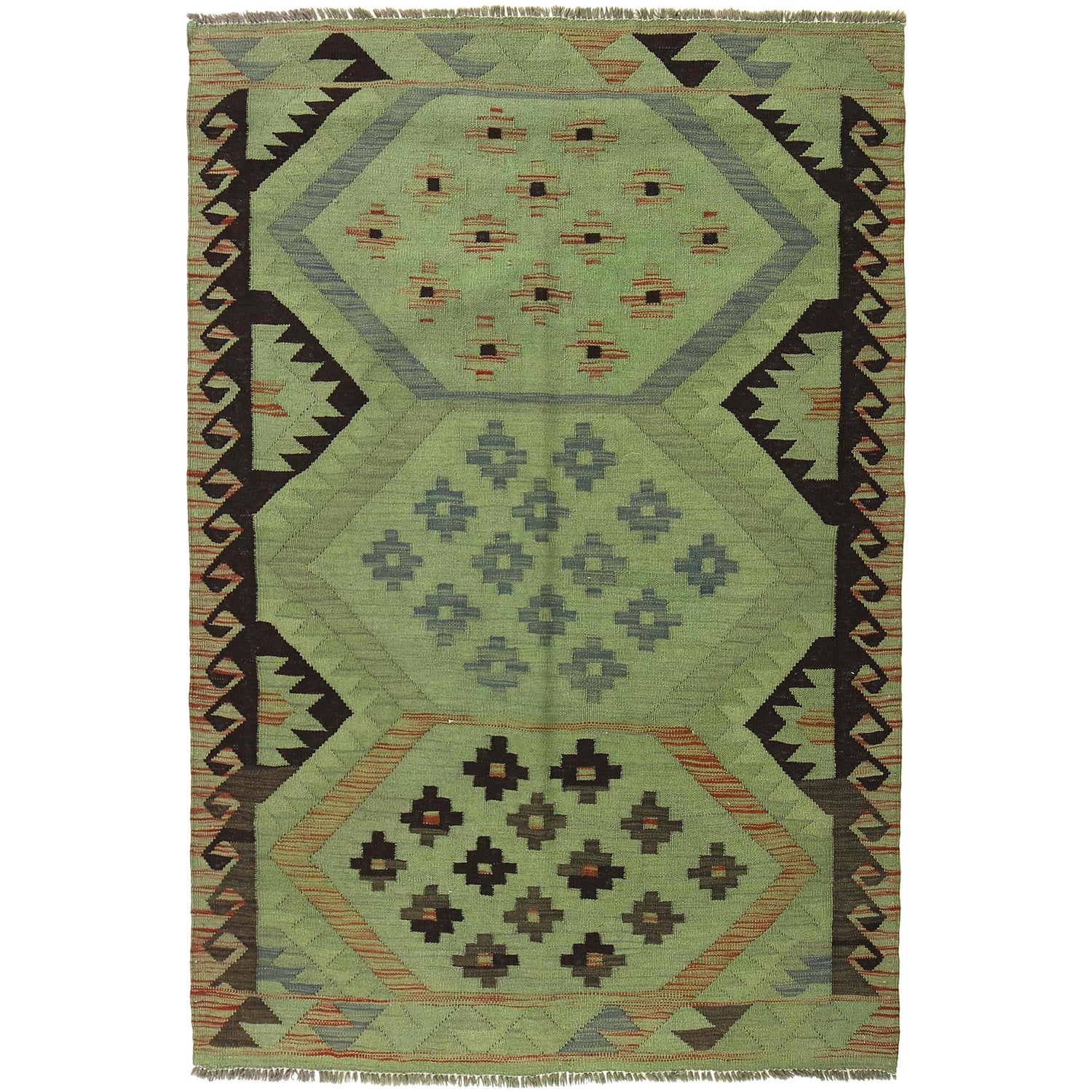 Overdyed Kilim 4' 1" x 5' 11" (ft) - No. B29238