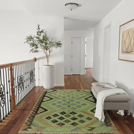 Overdyed Kilim 4' 1" x 5' 11" (ft) - No. B29238