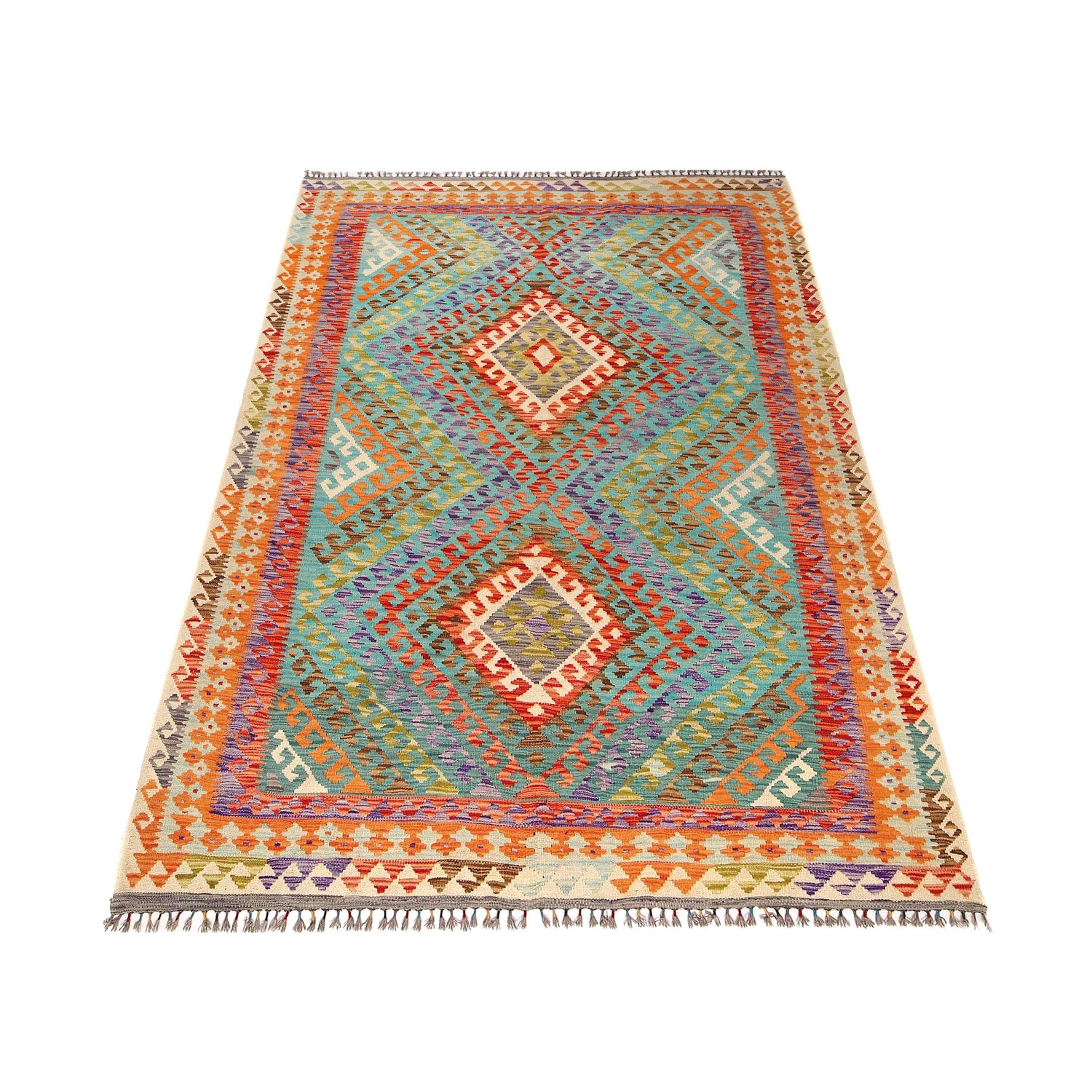 Handmade Vegetable Kilim 6' 7" x 10' 1" (ft) - No. B29518
