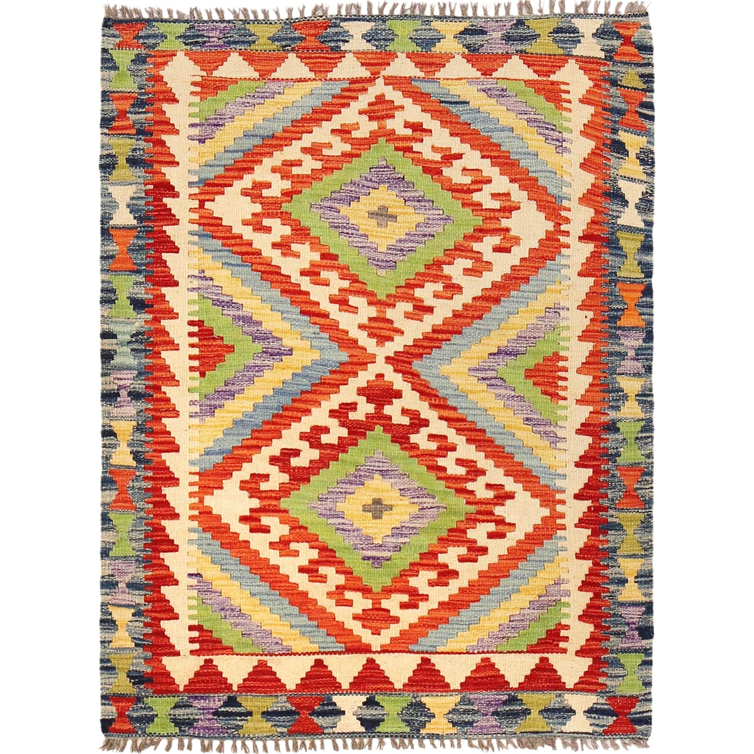 Handmade Vegetable Kilim 3' 0" x 4' 0" (ft) - No. B29562