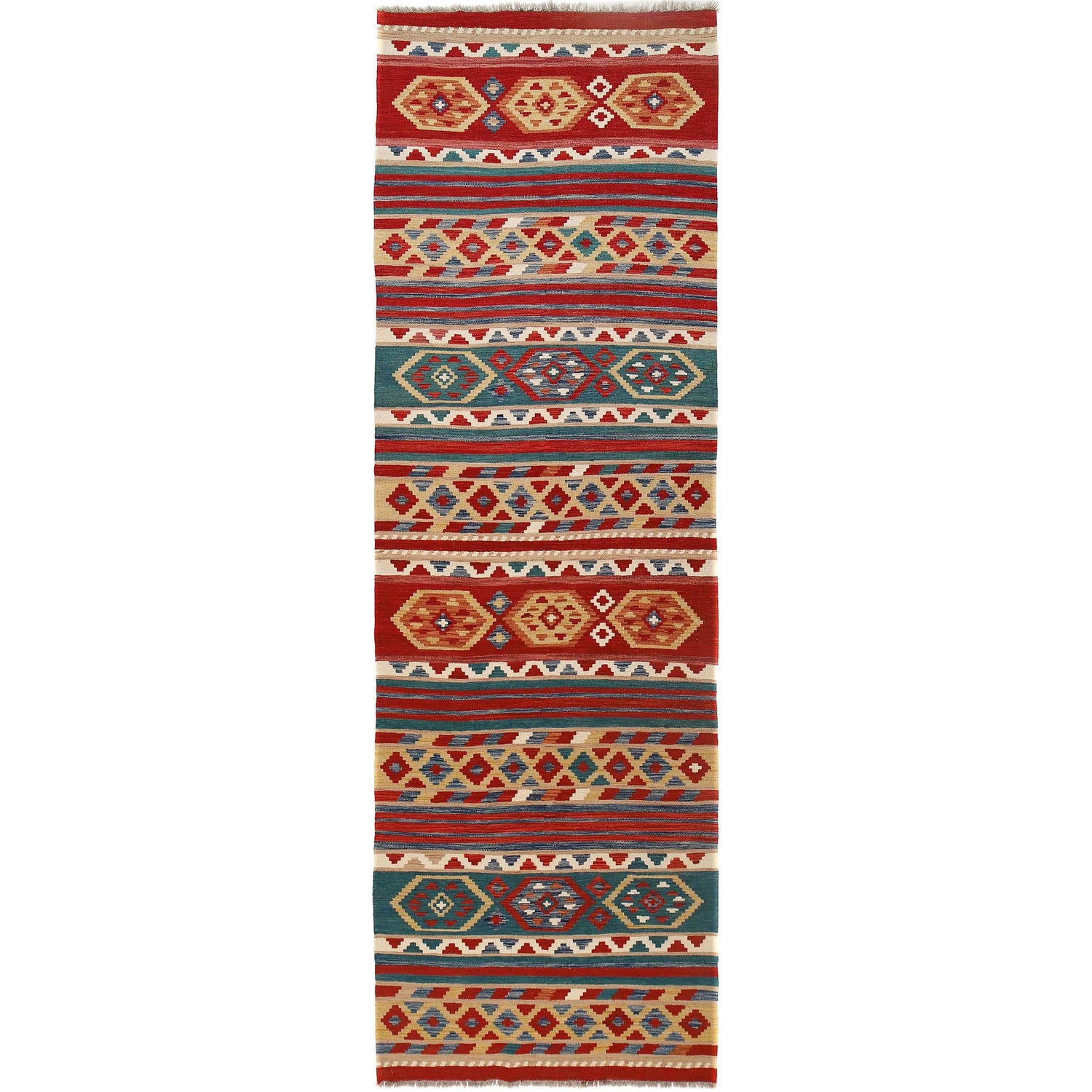 Vegetable Kilim Runner 3' 9" x 12' 8" (ft) - No. B30040