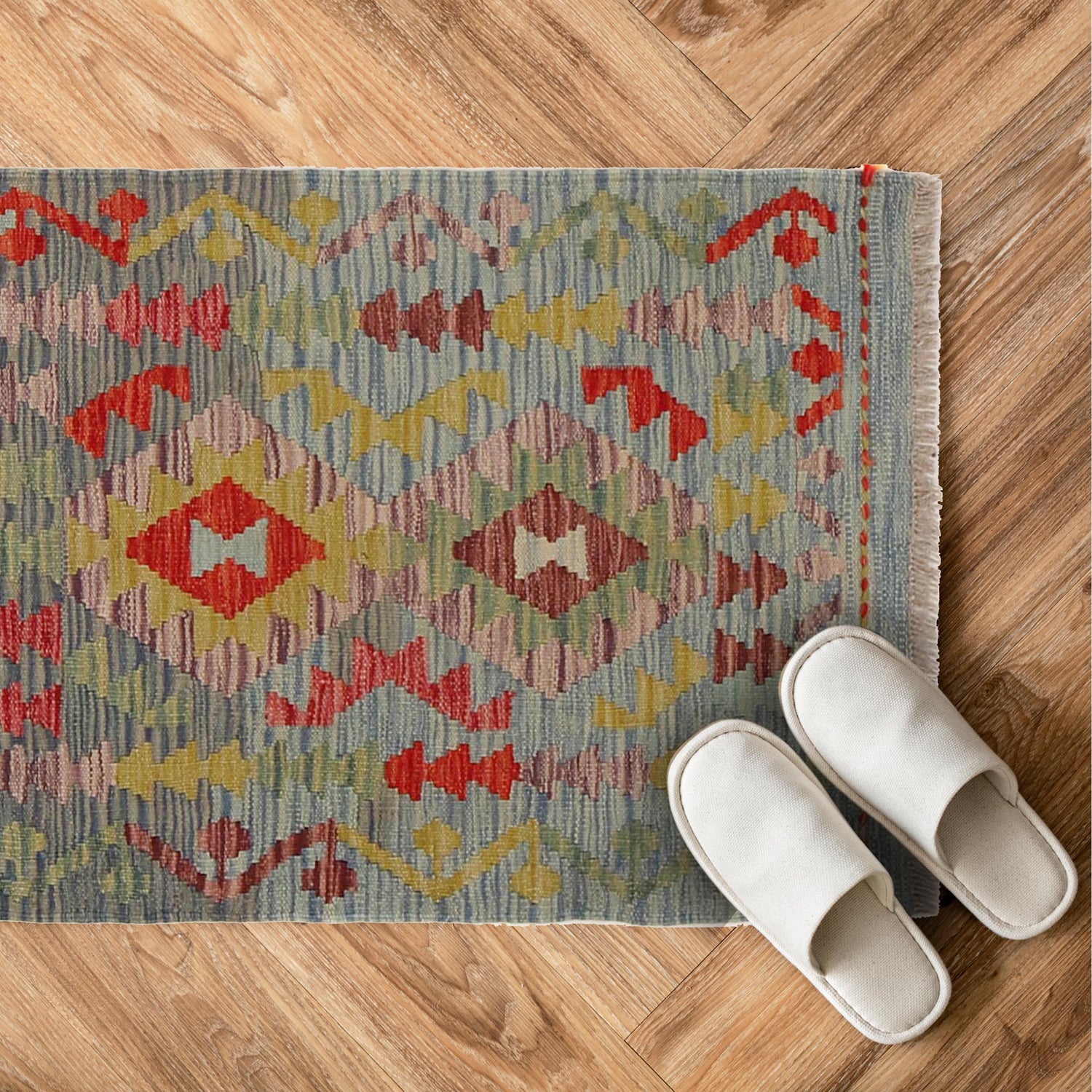 Handmade Vegetable Kelim 2' 2" x 2' 11" (ft) - No. B30053