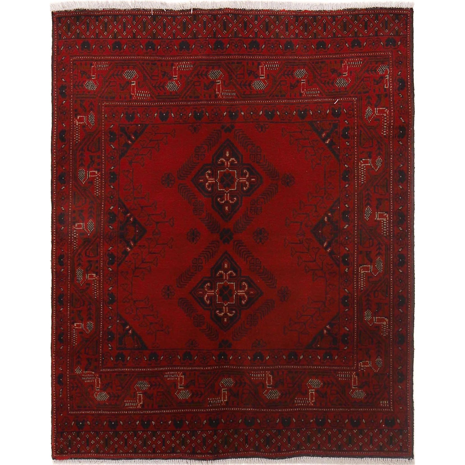 Red Khal Mohammadi Rug 3' 7" x 4' 6" (ft) - No. B30058