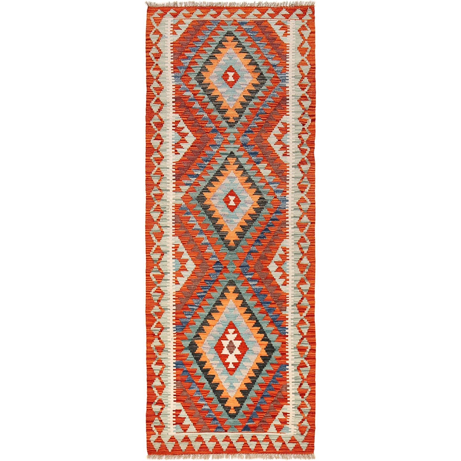 Vegetable Kelim Runner 2' 7" x 7' 1" (ft)- No. B30463