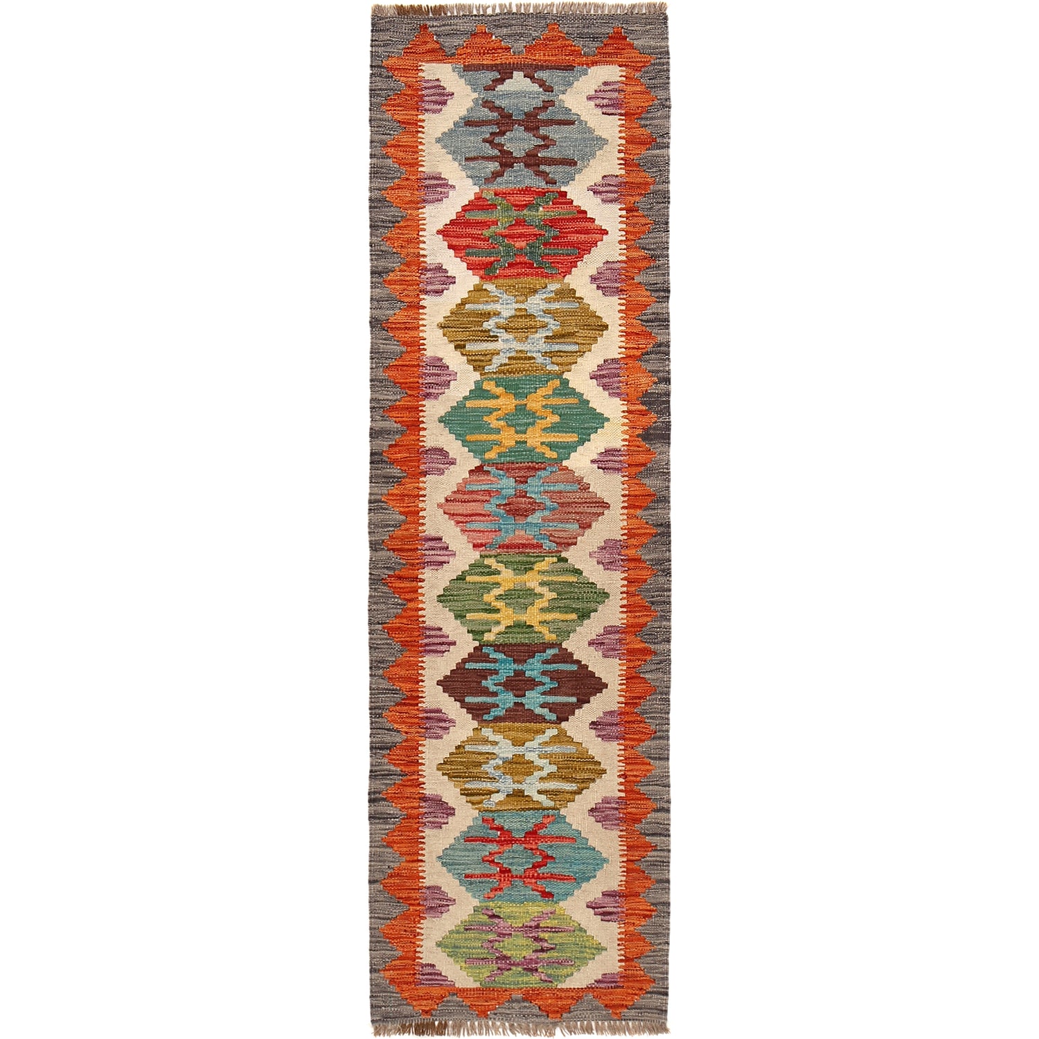 Vegetable Kilim Runner 2' 1" x 6' 5" (ft)- No. B30547