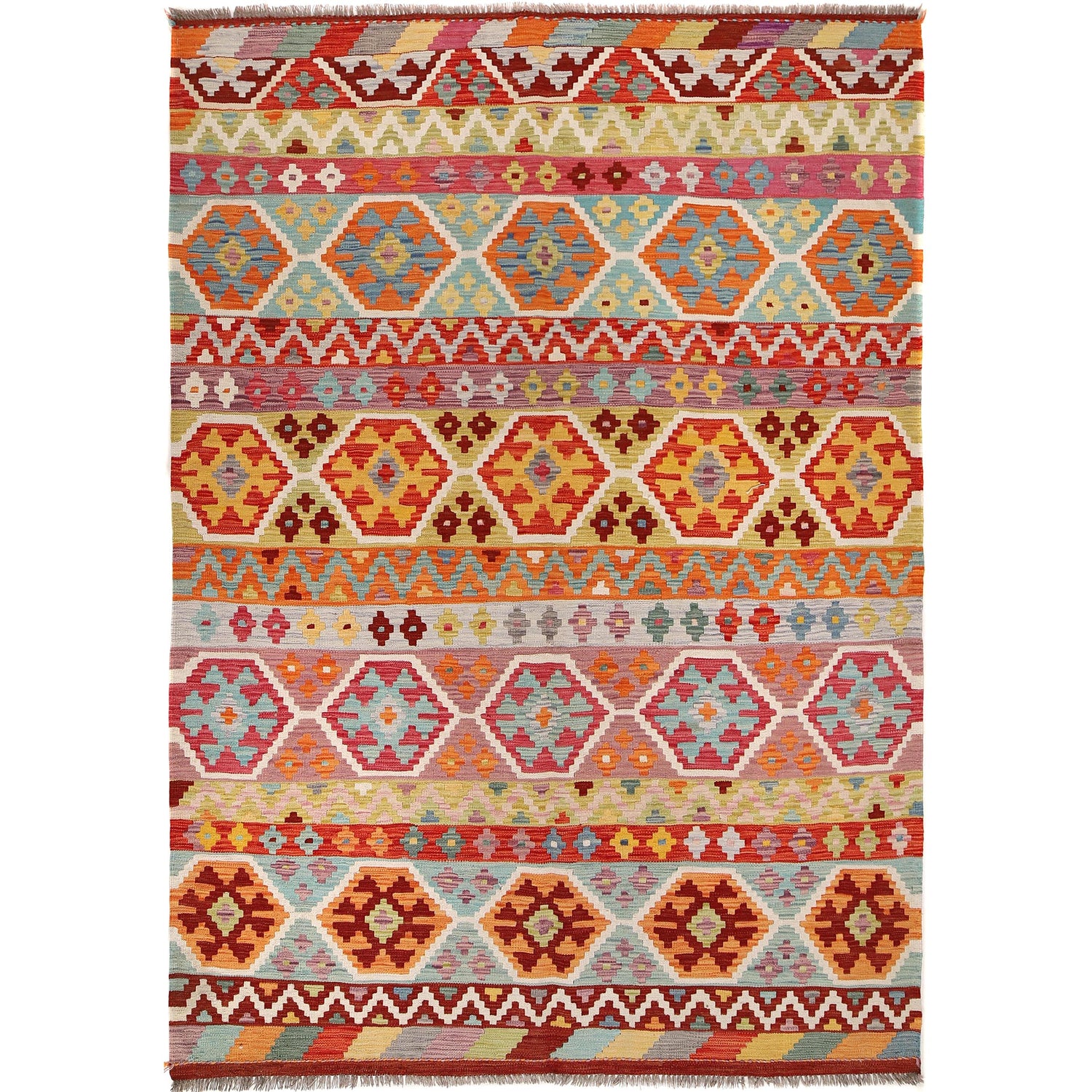 Handmade Vegetable Kilim 5' 9" x 8' 4" (ft) - No. B30568