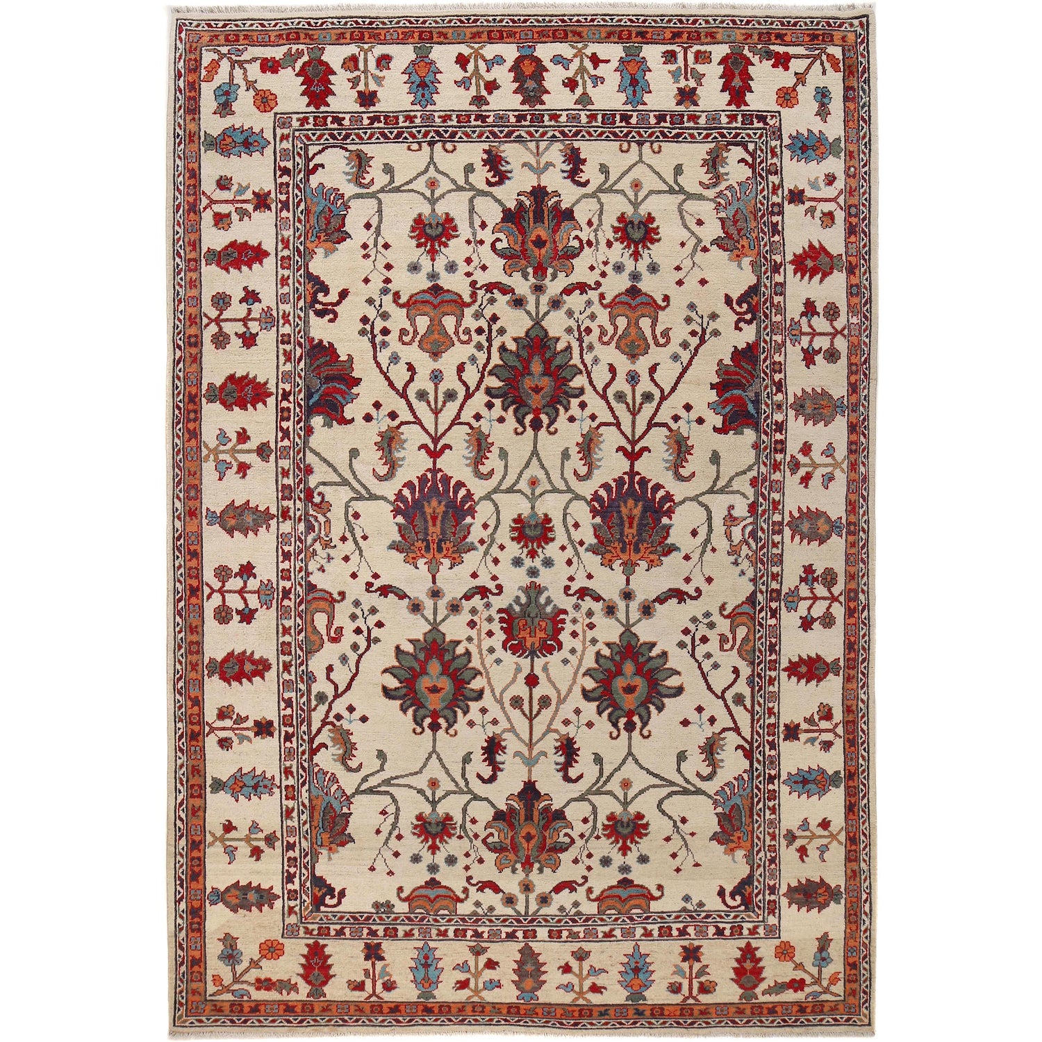 Hand Knotted Kazak Rug 6' 7" x 9' 10" (ft) - No. B30653