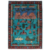 Blue Color War Rug 4' 0" x 6' 0" (ft) - No. B30664