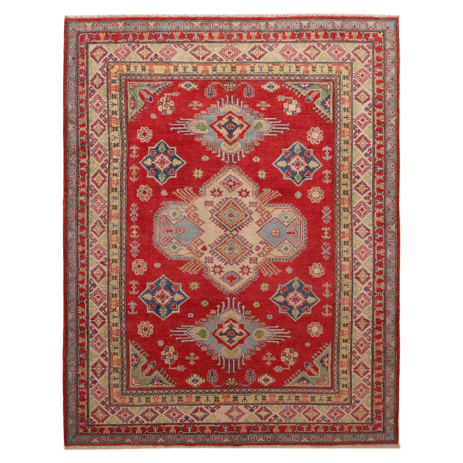 Red Color Kazak Carpet 6' 9" x 9' 9" (ft) - No. B31608