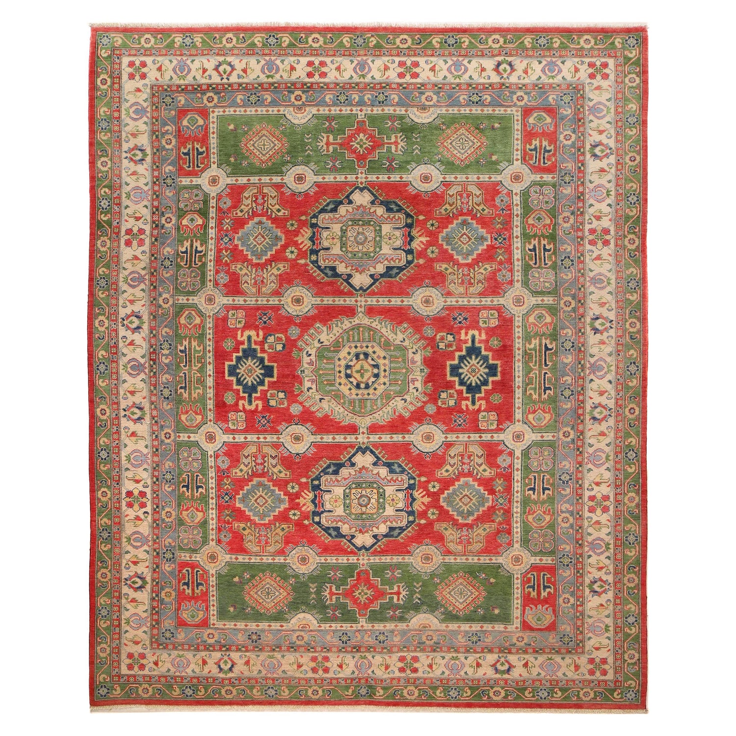 Hand Knotted Kazak Carpet 8' 11" x 11' 10" (ft) - No. B31611