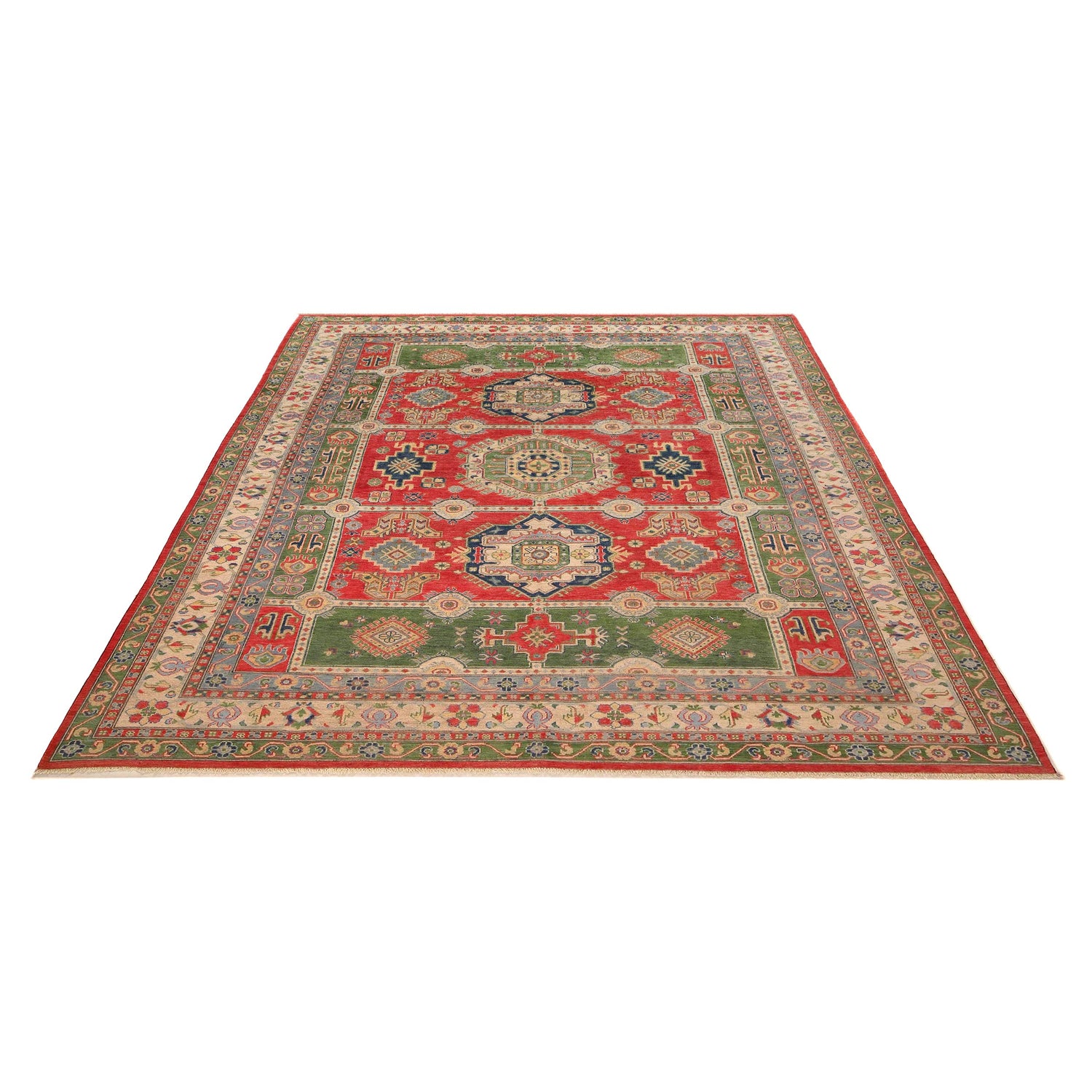 Hand Knotted Kazak Carpet 8' 11" x 11' 10" (ft) - No. B31611