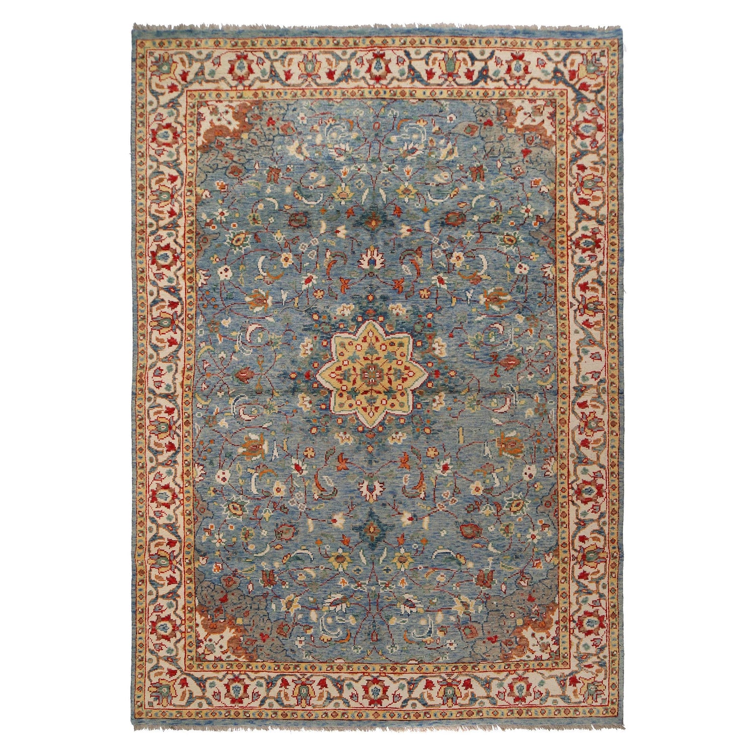 Blue Color Modern Oushak Rug 6' 7" x 9' 8" (ft) - No. B33067