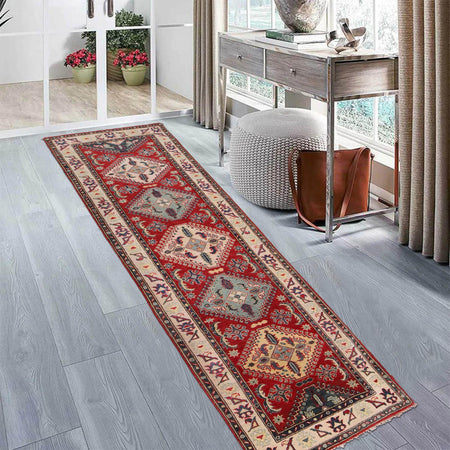 Red Color Kazak Runner 2' 10" x 9' 3" (ft) - No. B33093