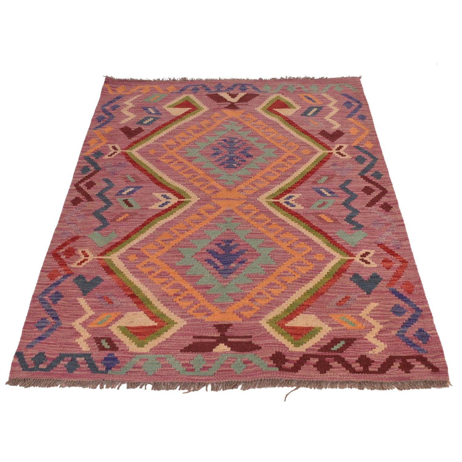 Handmade Vegetable Kelim 3' 5" x 5' 0" (ft) - No. B34165