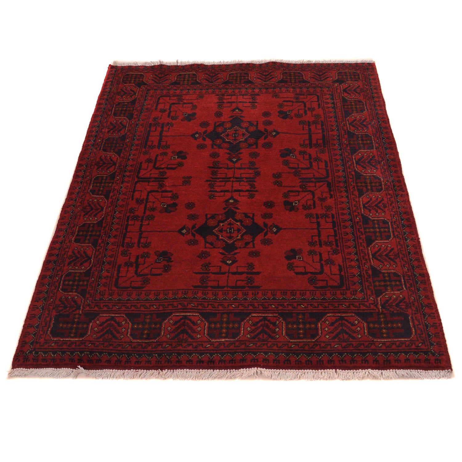Red Color Khal Mohammadi Carpet 3' 2" x 4' 11" (ft) - No. B34183