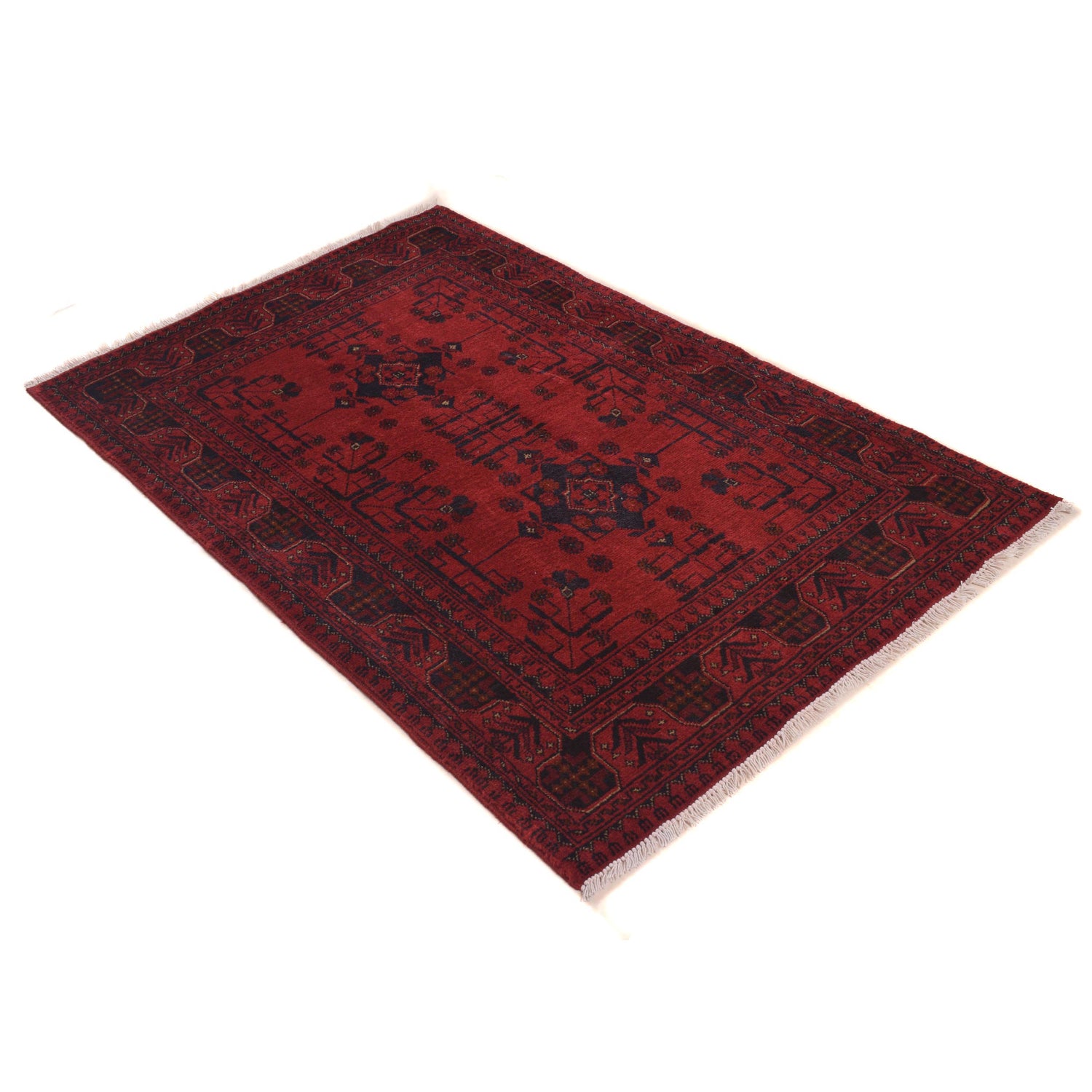 Red Color Khal Mohammadi Carpet 3' 2" x 4' 11" (ft) - No. B34183
