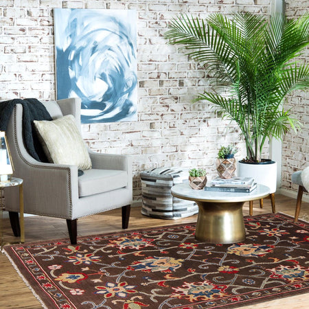 Brown Color Sultani Carpet 3' 4" x 5' 1" (ft) - No. B34196