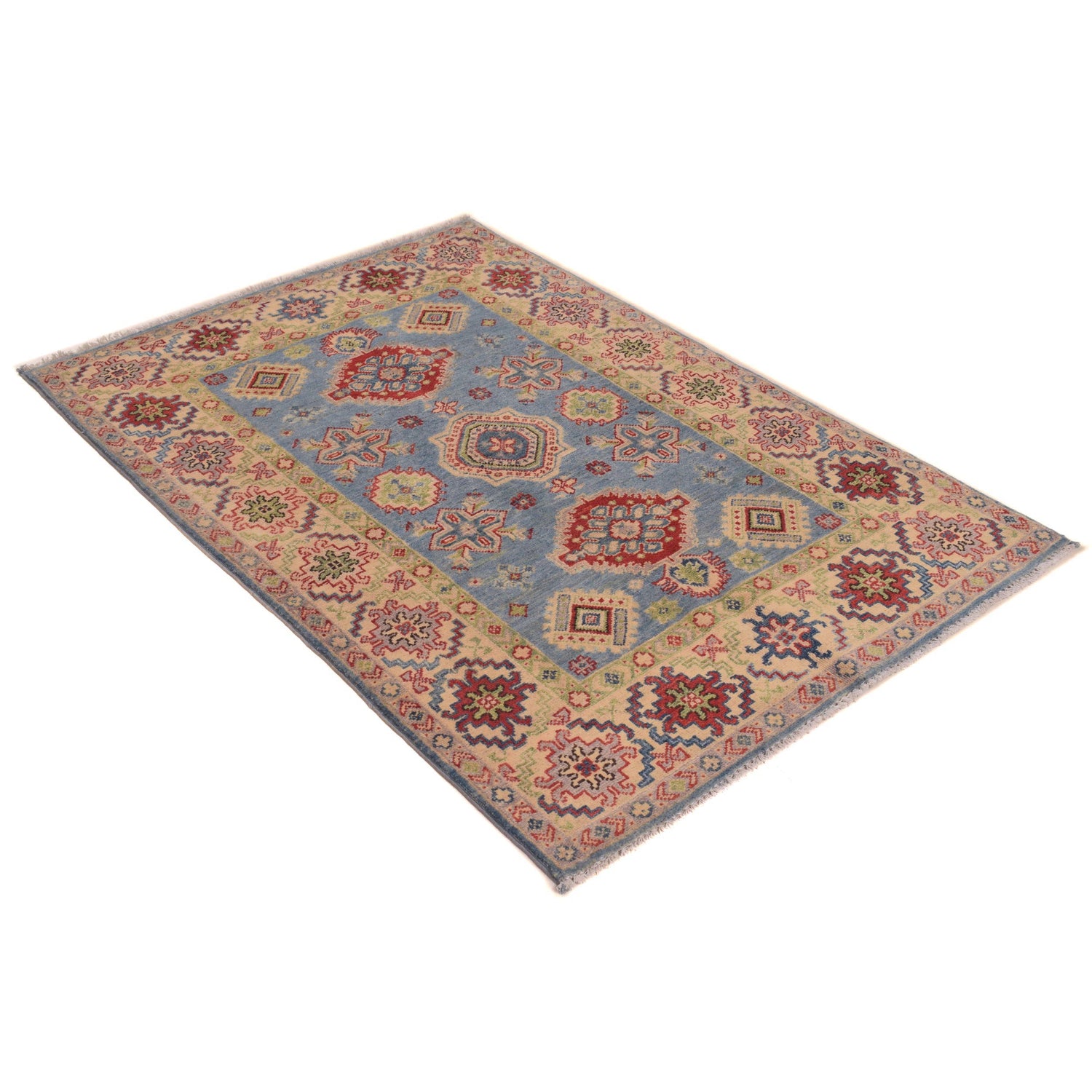Blue Color Kazak Rug 3' 4" x 5' 0" (ft) - No. B34199