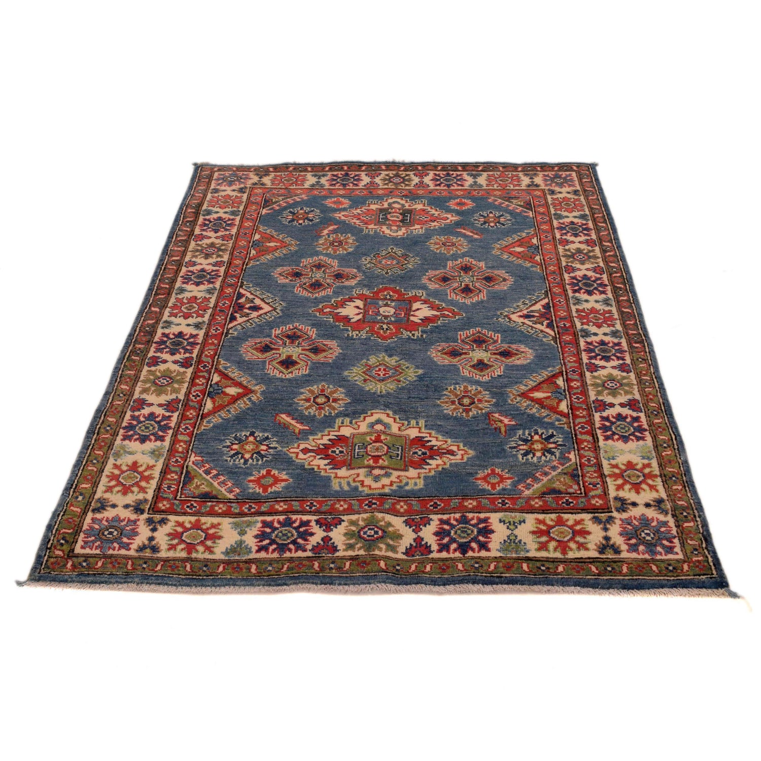Blue Color Kazak Rug 3' 11" x 5' 9" (ft) - No. B34200