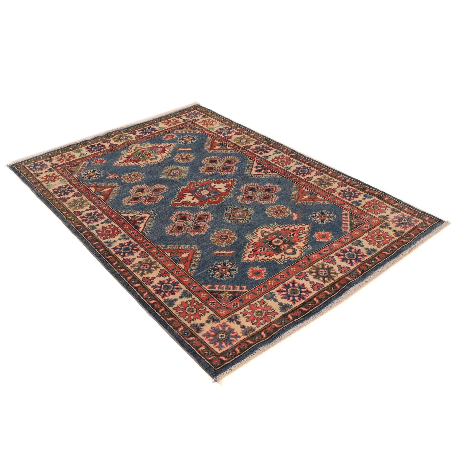 Blue Color Kazak Rug 3' 11" x 5' 9" (ft) - No. B34200